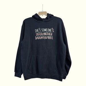 Wear the Peace “She’s Someone” Black Graphic Hoodie, Medium (Unisex)